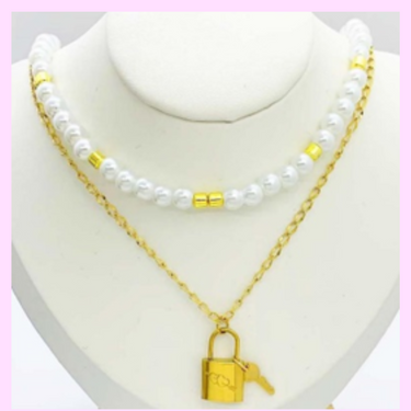 Eternal Elegance, Stainless Steel Necklace, 14k Gold, Shimmering, Gold Plating